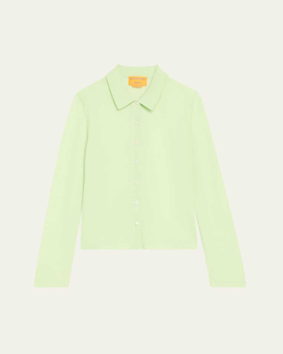 Elle Cashmere Button-Front Shirt